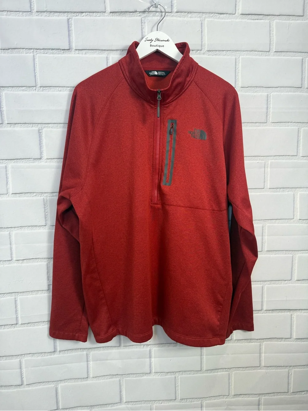 The North Face Men’s XXL Red Quarter Zip Fleece Pullover Athletic Jacket